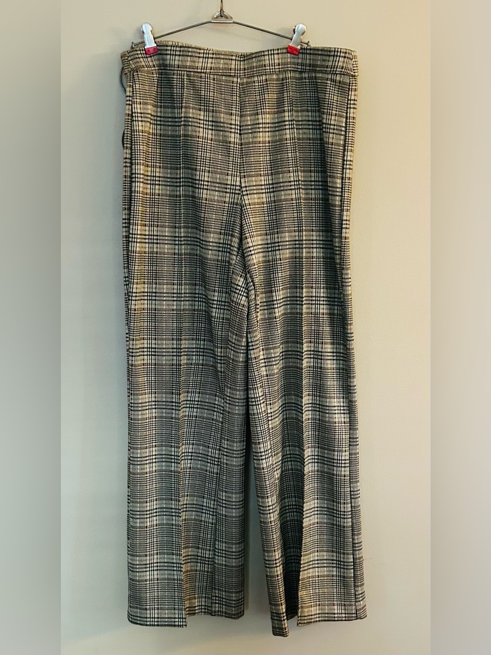 Jules & Leopold Brown Plaid wide leg Pants